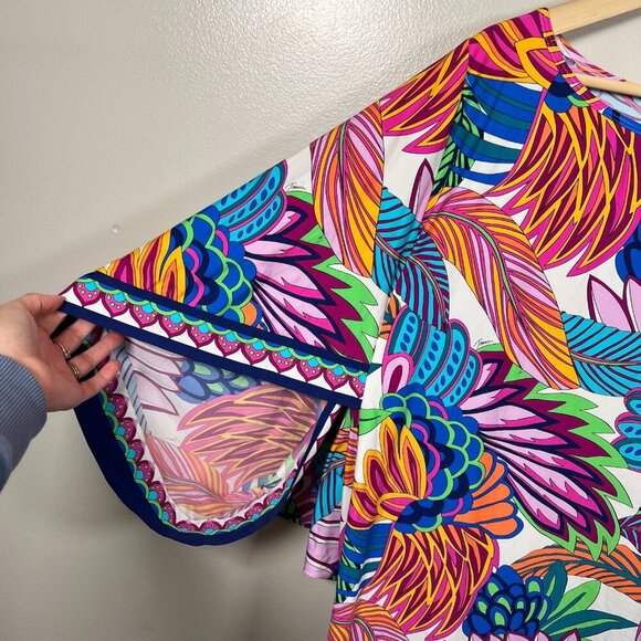 Trina Turk Paradise Plume Tunic Swim Cover Up One Size Tropical Beach Vacation - Picture 5 of 10